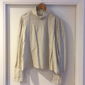 NWOT Isabel Marant Cream Tonal Stripe Blouse
